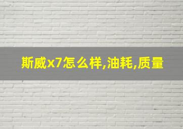 斯威x7怎么样,油耗,质量