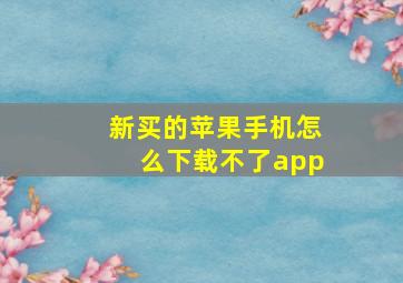 新买的苹果手机怎么下载不了app