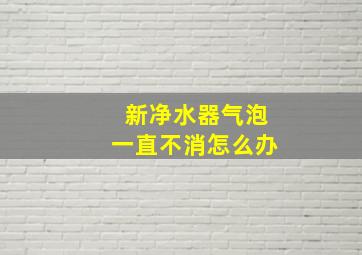 新净水器气泡一直不消怎么办