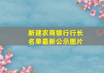 新建农商银行行长名单最新公示图片