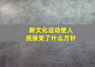 新文化运动使人民接受了什么方针