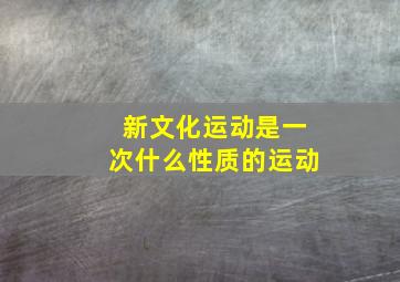 新文化运动是一次什么性质的运动