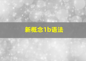 新概念1b语法