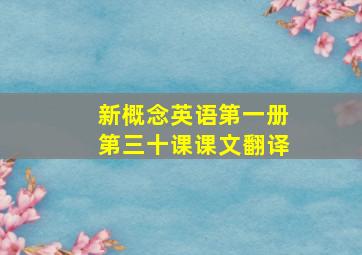 新概念英语第一册第三十课课文翻译