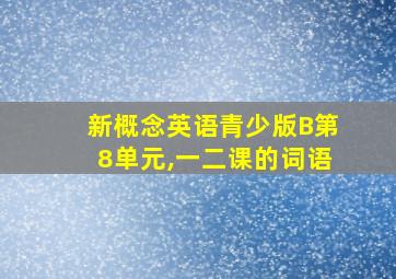 新概念英语青少版B第8单元,一二课的词语