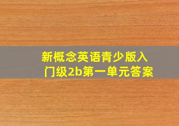 新概念英语青少版入门级2b第一单元答案