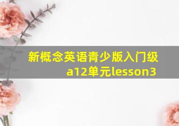 新概念英语青少版入门级a12单元lesson3