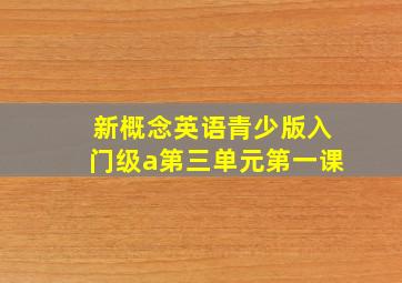 新概念英语青少版入门级a第三单元第一课