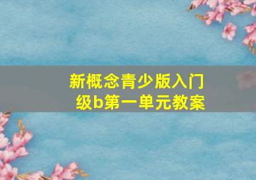 新概念青少版入门级b第一单元教案