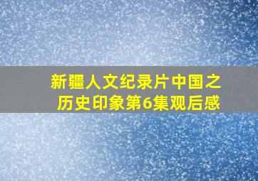 新疆人文纪录片中国之历史印象第6集观后感