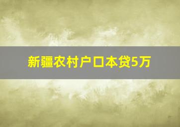 新疆农村户口本贷5万