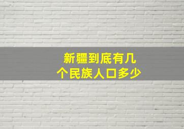 新疆到底有几个民族人口多少