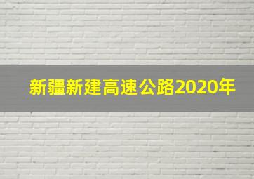 新疆新建高速公路2020年