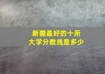 新疆最好的十所大学分数线是多少