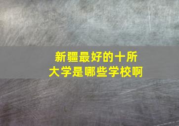 新疆最好的十所大学是哪些学校啊