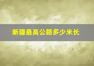 新疆最高公路多少米长