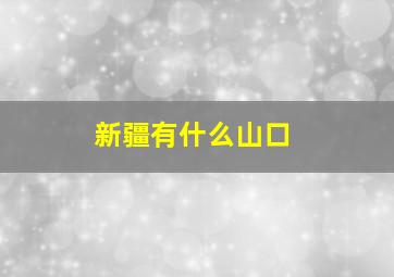 新疆有什么山口