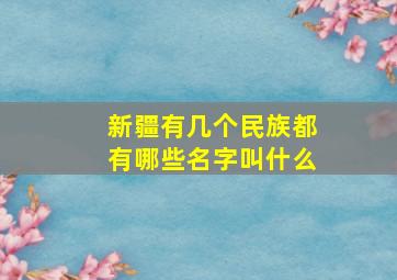 新疆有几个民族都有哪些名字叫什么