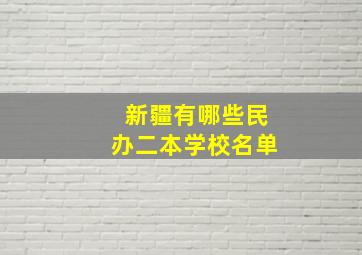 新疆有哪些民办二本学校名单