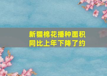 新疆棉花播种面积同比上年下降了约