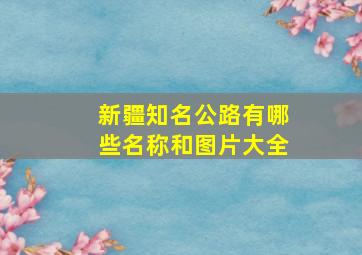 新疆知名公路有哪些名称和图片大全