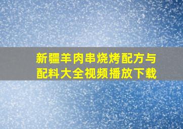 新疆羊肉串烧烤配方与配料大全视频播放下载