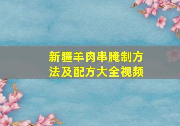 新疆羊肉串腌制方法及配方大全视频