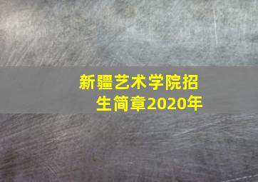 新疆艺术学院招生简章2020年