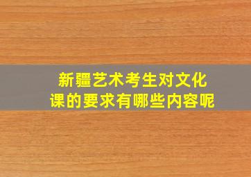 新疆艺术考生对文化课的要求有哪些内容呢