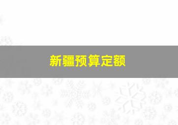 新疆预算定额