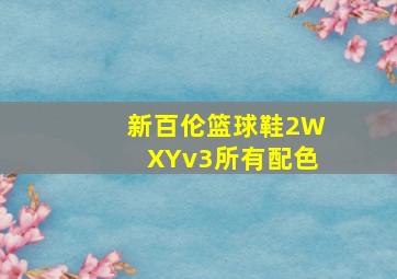 新百伦篮球鞋2WXYv3所有配色