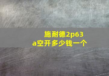 施耐德2p63a空开多少钱一个