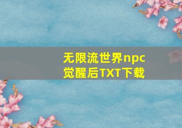 无限流世界npc觉醒后TXT下载