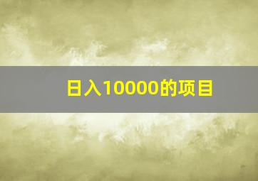 日入10000的项目