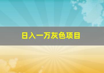 日入一万灰色项目