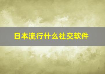 日本流行什么社交软件