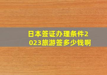 日本签证办理条件2023旅游签多少钱啊