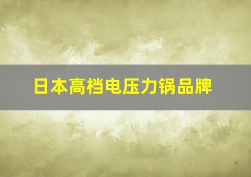 日本高档电压力锅品牌