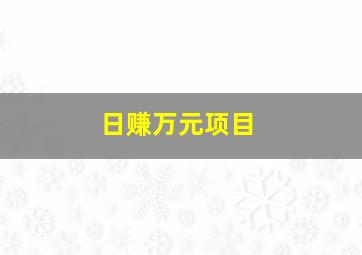 日赚万元项目