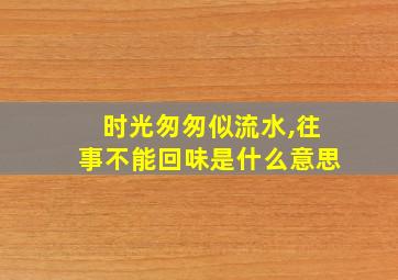 时光匆匆似流水,往事不能回味是什么意思