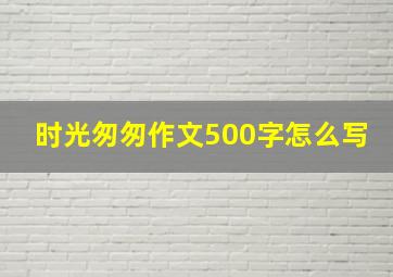 时光匆匆作文500字怎么写