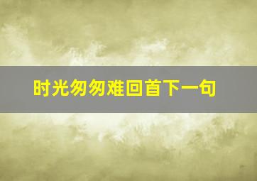 时光匆匆难回首下一句