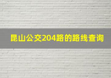 昆山公交204路的路线查询