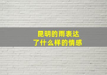 昆明的雨表达了什么样的情感