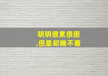 明明很累很困,但是却睡不着