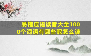 易错成语读音大全1000个词语有哪些呢怎么读