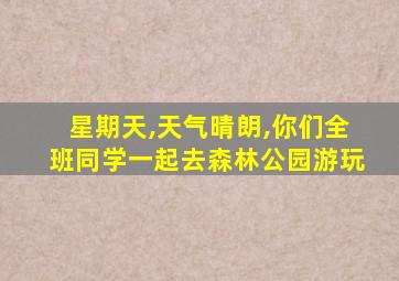 星期天,天气晴朗,你们全班同学一起去森林公园游玩