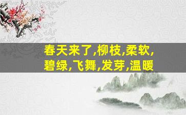 春天来了,柳枝,柔软,碧绿,飞舞,发芽,温暖