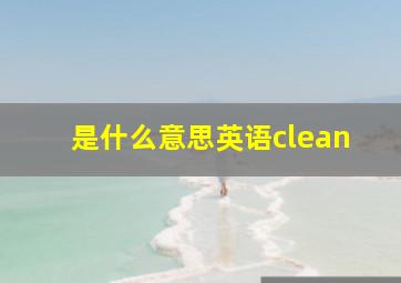 是什么意思英语clean