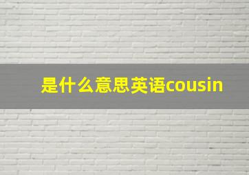 是什么意思英语cousin